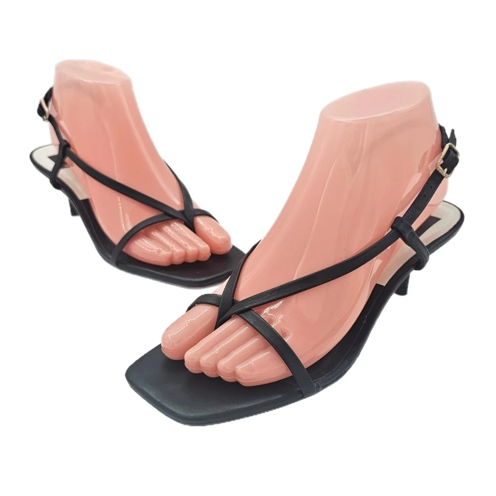Dolce Vita Laury Black Strappy Sandals Made in Brazil Women’s Size 7.5